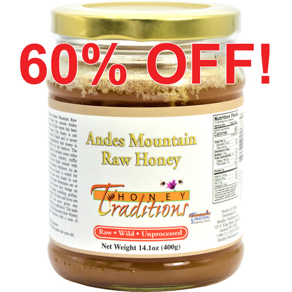 Andes Mountain Raw Honey - 14 oz. Glass Jar