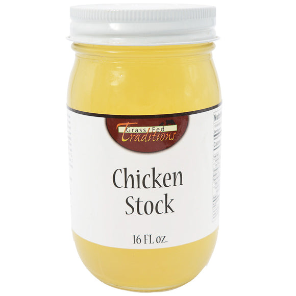 Pastured Chicken Bone Stock 16 oz. (2-jar minimum)