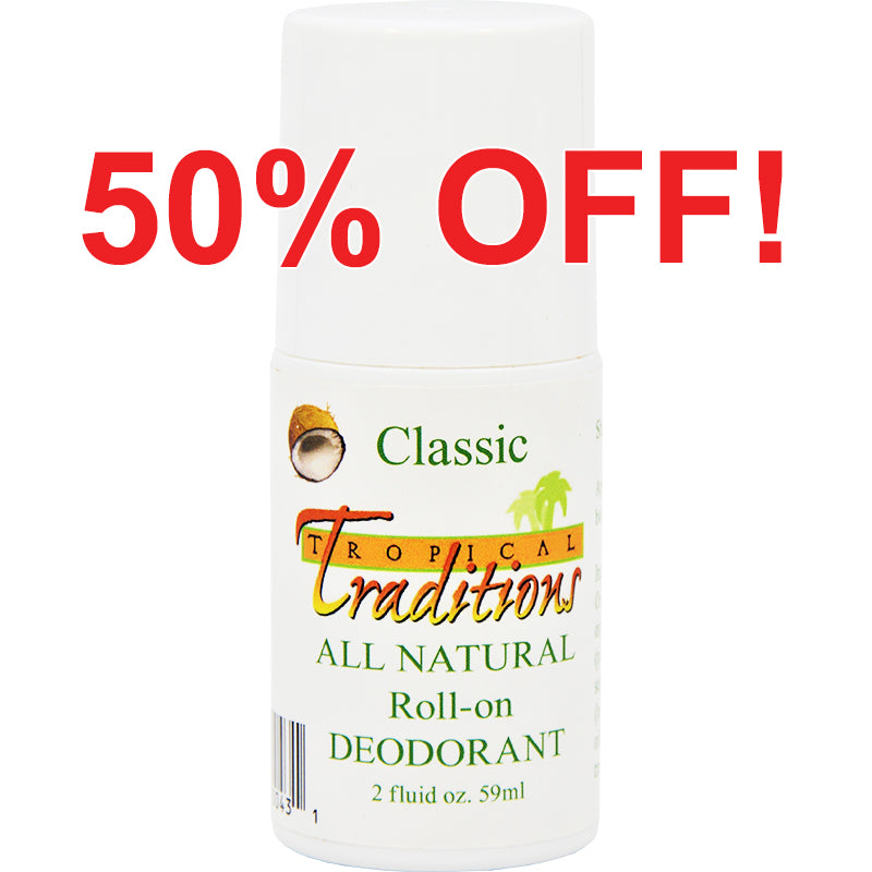 AluminumFree Virgin Coconut Oil Deodorant Rollon Classic 2 oz