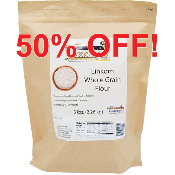 Glyphosate-tested Einkorn Whole Grain Flour – 5 lb. Bag