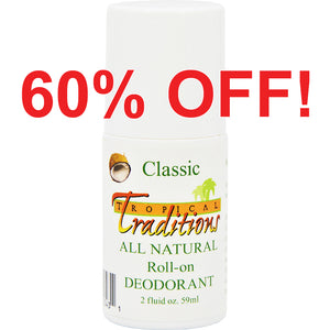 Aluminum-Free Virgin Coconut Oil Deodorant Roll-on - Classic - 2 oz.