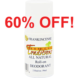 Aluminum-Free Virgin Coconut Oil Deodorant Roll-on - Frankincense 2 oz.