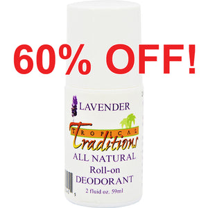 Aluminum-Free Virgin Coconut Oil Deodorant Roll-on - Lavender - 2 oz.