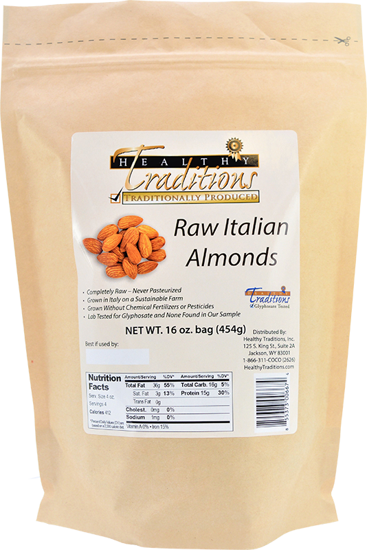 Raw Italian Almonds - 16 oz. Bag – Healthy Traditions