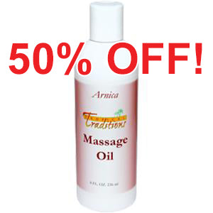 Virgin Coconut Oil Massage Oil - Arnica - 8 oz.