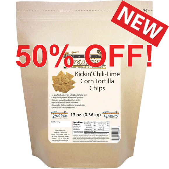 Kickin’ Chili-Lime Tortilla Chips 13 oz. - Cónico Cremoso