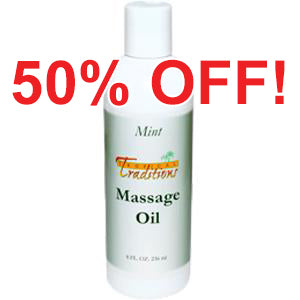 Virgin Coconut Oil Massage Oil - Mint - 8 oz.