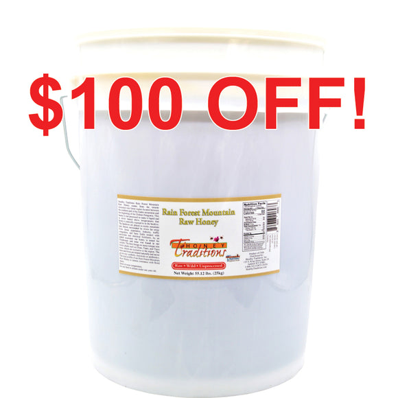 Rain Forest Mountain Raw Honey - 55 lb. Pail (limit of 1)
