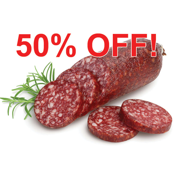 Grass-fed Beef and Pastured Pork - Summer Sausage - approx. 12 oz each - Pack of 2 (Minimum of 3 Packs)