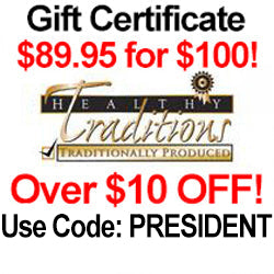 $100 Gift Certificate for $89.95! Use Code: PRESIDENT