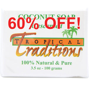 Unscented Coconut Soap - 3.5 oz. each (5-bar minimum)