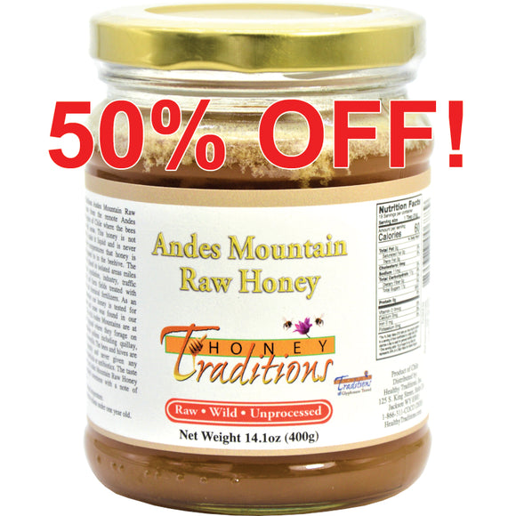 Andes Mountain Raw Honey - 14 oz. Glass Jar