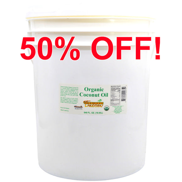 Coconut Oil - Organic - Expeller-Pressed - 5 Gallons