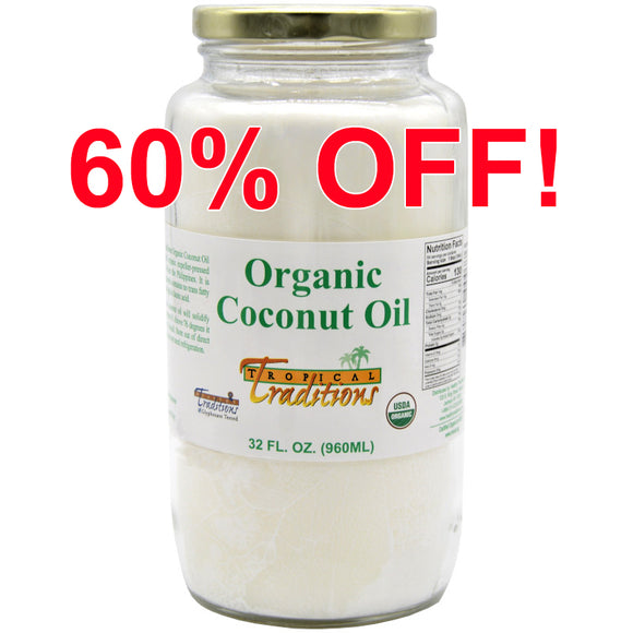 Coconut Oil - Organic - Expeller-Pressed - 1 Quart