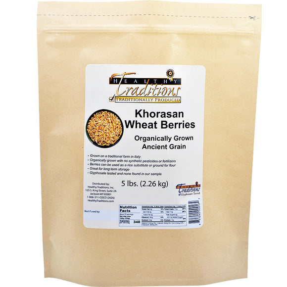 Ancient Grain Khorasan Wheat Berries - 5 lb. Bag