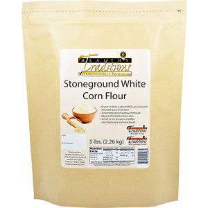 GMO-tested White Corn Flour – 5lb. Bag