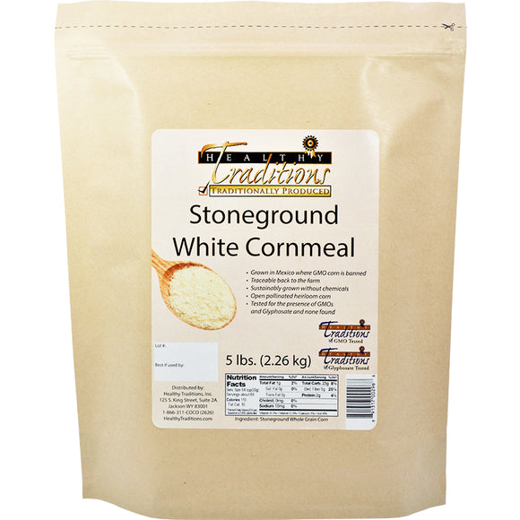 GMO-tested White Cornmeal - 5lb. Bag