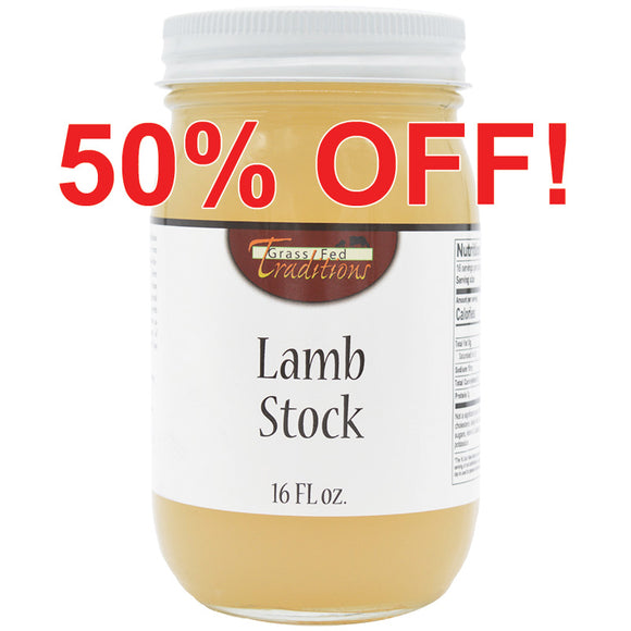 Grass-fed Lamb Bone Stock 16 oz (2-jar minimum)