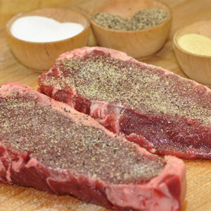 Grass-fed Bison New York Strip Steak, approx. 9 oz. each (minimum of 3)