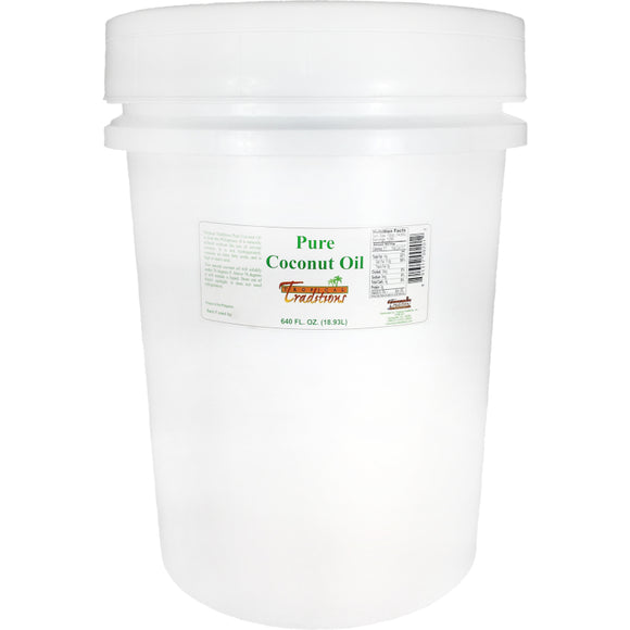 Golden Barrel Pure Coconut Oil – 5 Gallon Pail (38 Lbs) Commercial Bulk, Non-GMO, Kosher, High Smoke Point