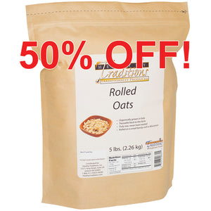 Raw Whole Grain Rolled Oats - 5 lb. bag