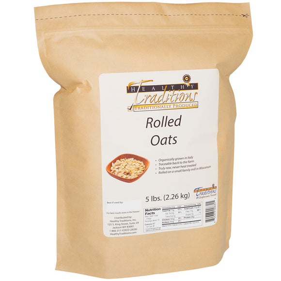 Raw Whole Grain Rolled Oats - 5 lb. bag