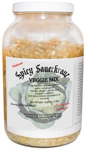 Raw Spicy Sauerkraut Plus Veggie Mix - 6 lbs.
