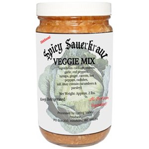 Raw Spicy Sauerkraut Plus Veggie Mix - 2 lbs.