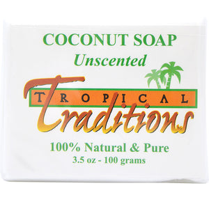 Unscented Coconut Soap - 3.5 oz. each (5-bar minimum)